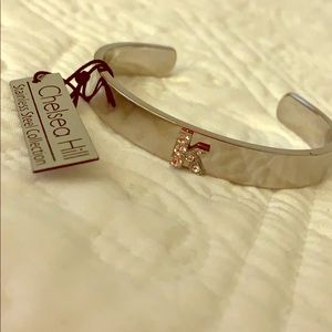 Stainless steel initial “k” bangle